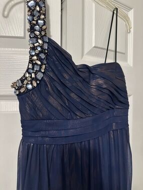 City Studio Dark Blue/shimmery Floor Length Dress